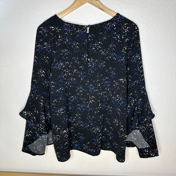 Sanctuary Blouse - Star Print with Ruffle Sleeves - Size MEDIUM M - Picture 4 of 11